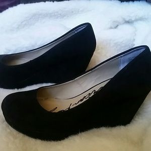 American rag black wedge heels size 7